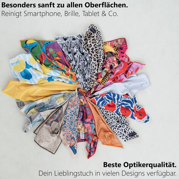 Johans® XXL Mikrofasertuch zur Reinigung von Smartphone, Tablet, Brille, Display, Kamera | Displaytuch, Brillenputztuch, Reinigungstuch | Optikerqualität in 30x30cm (Stripes)