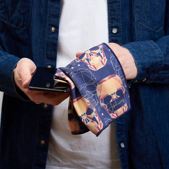 Johans® XXL Mikrofasertuch zur Reinigung von Smartphone, Tablet, Brille, Display, Kamera | Displaytuch, Brillenputztuch, Reinigungstuch | Optikerqualität in 30x30cm (Cranium)