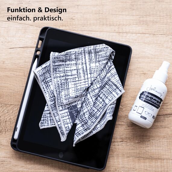 Johans® XXL Mikrofasertuch | Optikerqualität 30x30cm zur Reinigung von Brille, Smartphone, Tablet, Kamera | Brillenputztuch, Displaytuch (Aaron)