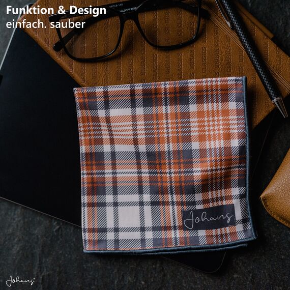 Johans® XXL Mikrofasertuch | Optikerqualität 30x30cm zur Reinigung von Brille, Smartphone, Tablet, Kamera | Brillenputztuch, Displaytuch (Henry)