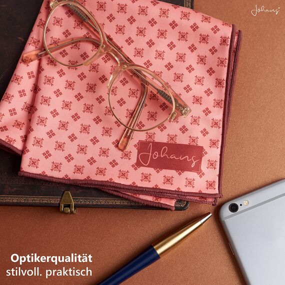 Johans® XXL Mikrofasertuch | Optikerqualität 30x30cm zur Reinigung von Brille, Smartphone, Tablet, Kamera | Brillenputztuch, Displaytuch (Oriental)