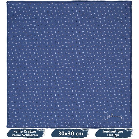 Johans® XXL Mikrofasertuch | Optikerqualität 30x30cm zur Reinigung von Brille, Smartphone, Tablet, Kamera | Brillenputztuch, Displaytuch, Poliertuch