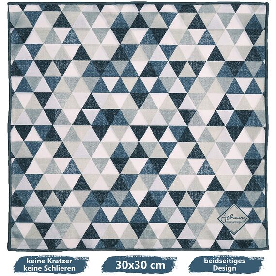 Johans® XXL Mikrofasertuch | Optikerqualität 30x30cm zur Reinigung von Brille, Smartphone, Tablet, Kamera | Brillenputztuch, Displaytuch