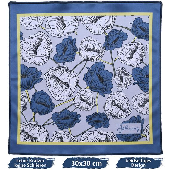 Johans® XXL Mikrofasertuch | Optikerqualität 30x30cm zur Reinigung von Brille, Smartphone, Tablet, Kamera | Brillenputztuch, Displaytuch (Mohn)