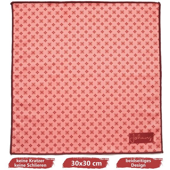 Johans® XXL Mikrofasertuch | Optikerqualität 30x30cm zur Reinigung von Brille, Smartphone, Tablet, Kamera | Brillenputztuch, Displaytuch (Oriental)