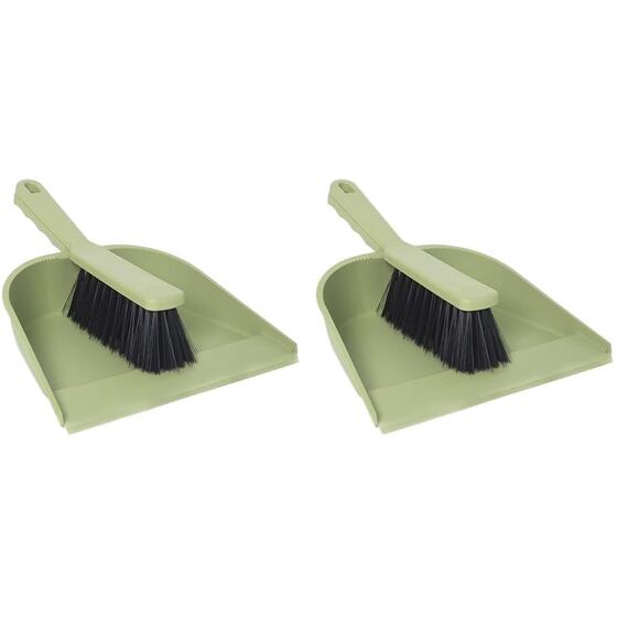 York Handfeger Und Schaufel Besen Und Kehrschaufel Set Kehrblech Kehrset Kehrgarnitur Putzset Hergestellt Aus Regranulat Grün 23 x 32 x 11 cm (Packung mit 2)