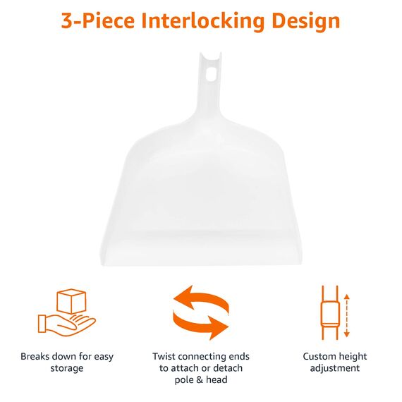 Amazon Basics Kehrschaufel- und Besen-Set, Blau/Weiß