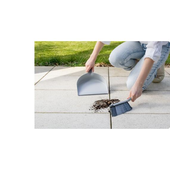 ECO EGO Kehrschaufel Set - Handfeger und Schaufel - Kehrgarnitur - Grau Schwarz - U-Collect