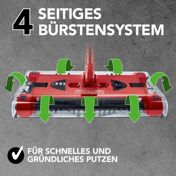 Swivel Sweeper Akku-Besen - einfache Krümelaufnahme - Kabellos, beutellos & wiederaufladbar - Bodenfeger mit rückenschonendem Knickgelenk & 360° Rotation - Maximale Flexibilität - Mühelose Reinigung