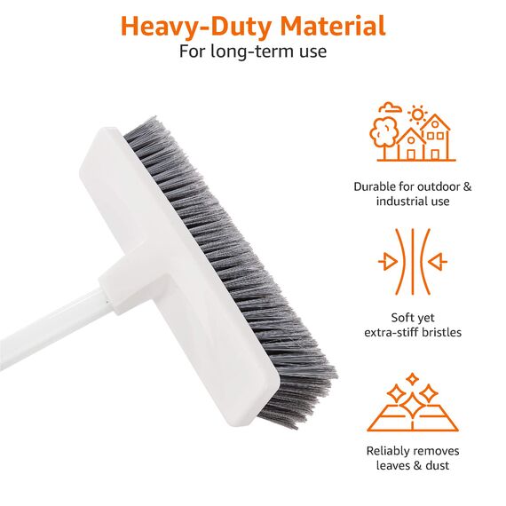 Amazon Basics Besen mit abgewinkeltem Stiel, Blau/Weiß