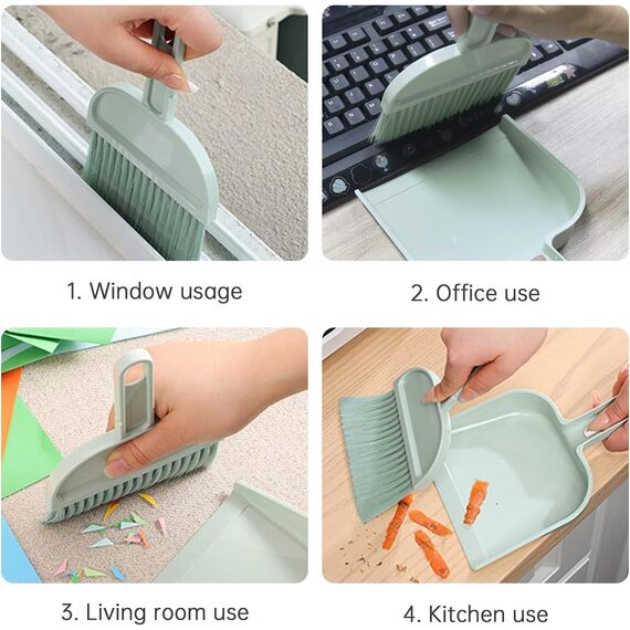 DMJJSD Mini Besen Tischfeger ‎ Schaufel Und Besen Set Kehrschaufel Und Besen Set Tischbesen Besen und Kehrschaufel Set Mini Kehrblech und Handfeger Besen für Haus, Büro, Schule und Haustier Reinigung