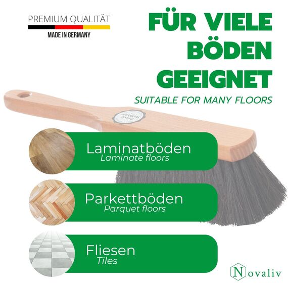 Novaliv 4er Set Handfeger Klein ROSSHAARMISCHUNG weiche Borsten - Mix Rosshaar Handfeger Auto Besenbürste - Idealer Schneebesen Auto Rosshaarbesen Mix Schrankbesen Naturborsten Hand Brush Handkehrer
