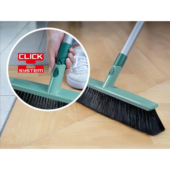 Leifheit Allround Besen Xtra Clean 40 cm mit X-Borsten, Kehrbesen mit Borsten aus Kunststofffaser, Besen mit schräger Stielanbindung, Besenkopf ohne Stiel, Kehrer mit Click-System