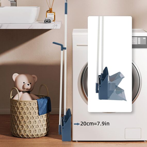 SDARISB Besen und Kehrschaufel Set mit 127cm Langem Griff Aufrechter Schaufel und Besen Set 180 Grad Drehbar Kehrmaschine und Kehrschaufel Combo für Haus Küche Büro Lobby Terrasse