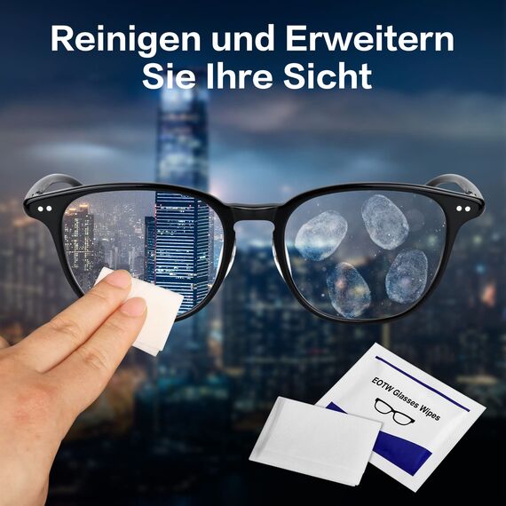 Brillen-Reinigungstücher Einzeln Verpackt, EOTW 120 Stück Brillenputztücher ideal für Brillen/Scheiben/Brillen/Sonnenbrillen/Skibrillen/Lesebrillen/Fahrradbrillen