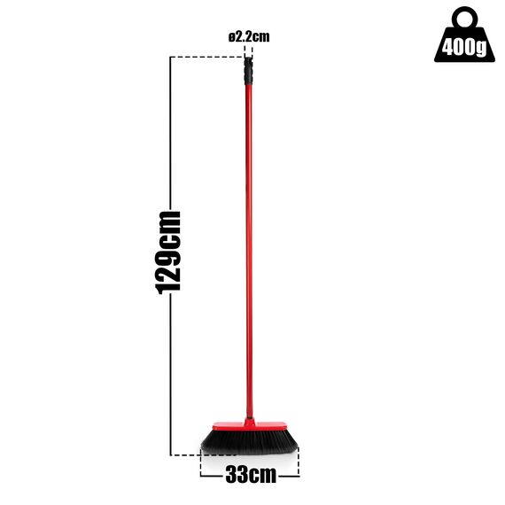 BigDean 2 Stück Besen mit Stiel Zimmerbesen 30cm breit weiche Borsten für Innen, Kehrbesen Stubenbesen Haushaltsbesen