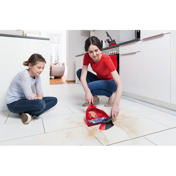 Vileda DuActiva Besen Set, 3-TLG Stiel, 2in1 Kehrset, Kein Staub Aufwirbeln, Mikroschaum, Eco-Verpackung, Perfekt für Allergiker