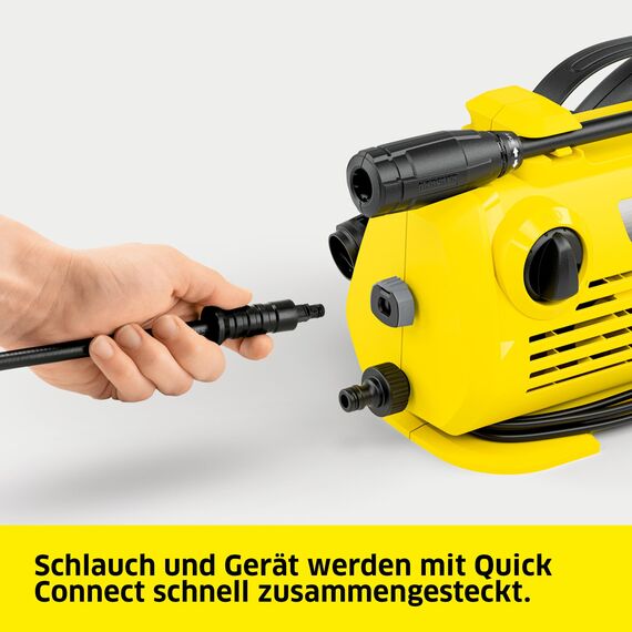 Kärcher Hochdruckreiniger K 2 Horizontal VPS, Druck: max. 110 bar, Fördermenge: 360 l/h, Flächenleistung: 20 m²/h, Gewicht: 3,5 kg, Hochdruckschlauch und -Pistole, Vario Power-Strahlrohr