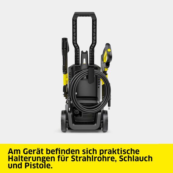 Kärcher Hochdruckreiniger K 5 FJ, Druck: max. 145 bar, Fördermenge: 500 l/h, Flächenleistung: 40 m²/h, Wasserfilter, Gewicht: 6,3 kg, HD-Pistole, HD-Schlauch, Dreckfräser, Vario Power Jet, Schaumdüse