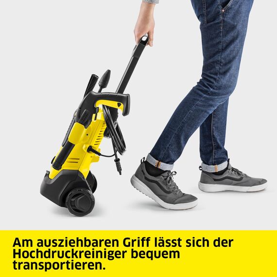 Kärcher Hochdruckreiniger K 2 Premium FJ Home, Druck: max. 110 bar, Fördermenge: 360 l/h, Flächenleistung: 20 m²/h, Gewicht: 4,2 kg, HD-Pistole, Strahlrohre, Dreckfräser, Schaumdüse, Home Kit