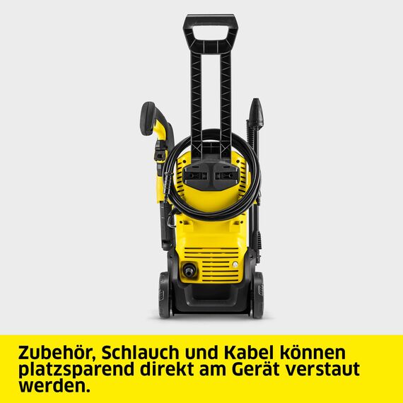 Kärcher Hochdruckreiniger K 2 Premium FJ, Druck: max. 110 bar, Fördermenge: 360 l/h, Flächenleistung: 20 m²/h, Wasserfilter, Gewicht: 4,2 kg, HD-Pistole, Strahlrohre, Dreckfräser, Schaumdüse