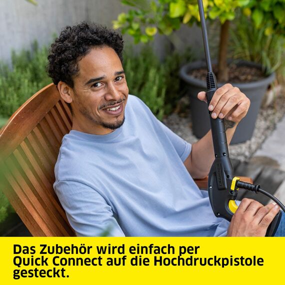 Kärcher Hochdruckreiniger K 2 Premium FJ, Druck: max. 110 bar, Fördermenge: 360 l/h, Flächenleistung: 20 m²/h, Wasserfilter, Gewicht: 4,2 kg, HD-Pistole, Strahlrohre, Dreckfräser, Schaumdüse