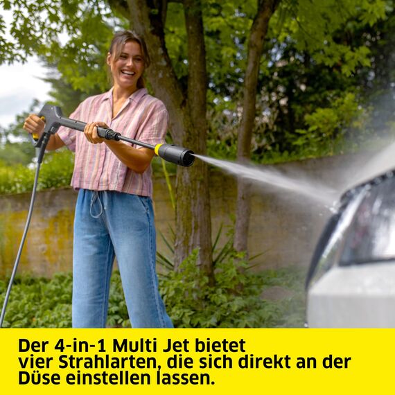 Kärcher Hochdruckreiniger K 4 Comfort Premium, Druck: max. 130 bar, Fördermenge: 420 l/h, Fläche: 30 m²/h, Gewicht: 17 kg, extra Flexibler Hochdruckschlauch, Schlauchtrommel, 4-in-1 Multi Jet