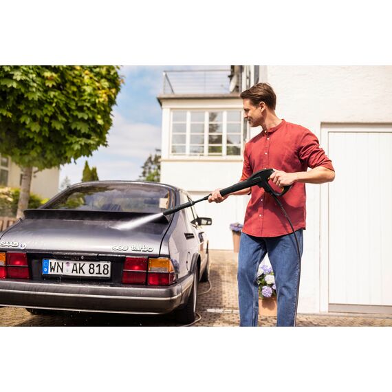 Kärcher Hochdruckreiniger K 4 FJ, Druck: 130 bar, Durchfluss: 420 l/h, Flächenleistung 30 m²/h, Dreckfräser, inkl. 3-in-1 Autoshampoo + Schaumdüse