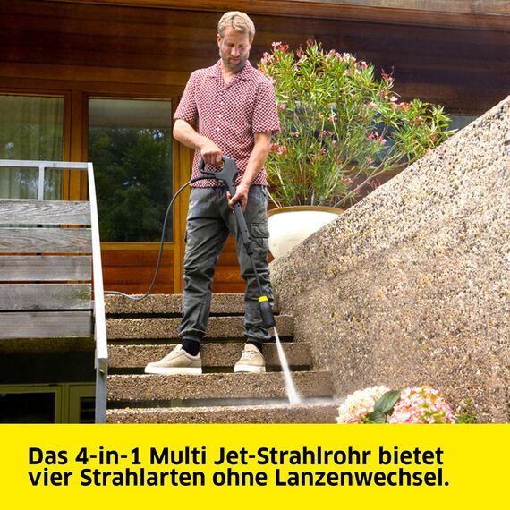 Kärcher Hochdruckreiniger K 5 Comfort Premium, Druck: 145 bar, Fördermenge: 500 l/h, Fläche: 40 m²/h, Gewicht: 18,2 kg, extra Flexibler Hochdruckschlauch, Schlauchtrommel, 4-in-1 Multi Jet