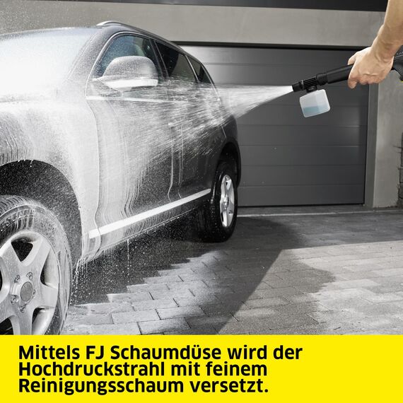 Kärcher Hochdruckreiniger K 5 FJ, Druck: max. 145 bar, Fördermenge: 500 l/h, Flächenleistung: 40 m²/h, Wasserfilter, Gewicht: 6,3 kg, HD-Pistole, HD-Schlauch, Dreckfräser, Vario Power Jet, Schaumdüse