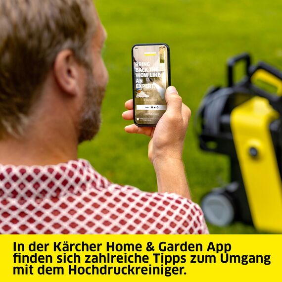 Kärcher Hochdruckreiniger K 4 Comfort Premium, Druck: max. 130 bar, Fördermenge: 420 l/h, Fläche: 30 m²/h, Gewicht: 17 kg, extra Flexibler Hochdruckschlauch, Schlauchtrommel, 4-in-1 Multi Jet