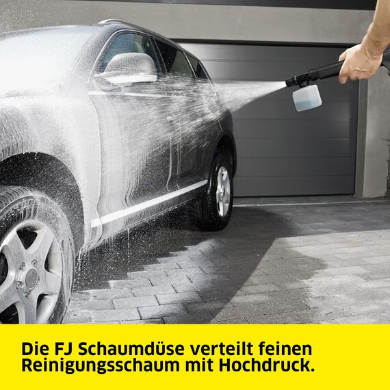 Kärcher Hochdruckreiniger K 2 Premium FJ Home, Druck: max. 110 bar, Fördermenge: 360 l/h, Flächenleistung: 20 m²/h, Gewicht: 4,2 kg, HD-Pistole, Strahlrohre, Dreckfräser, Schaumdüse, Home Kit