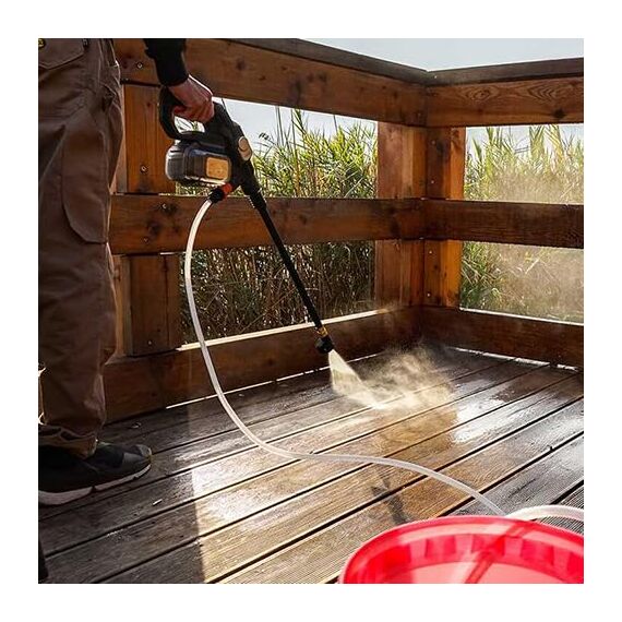 WORX WG633E.9 Hydroshot Akku-Hochdruckreiniger 20V - 56 Bar Max. Druck - zur Reinigung & Bewässerung - leistungsstarker bürstenloser Motor - 5-in-1 Druckdüse - ohne Akku & Ladegerät, Schwarz