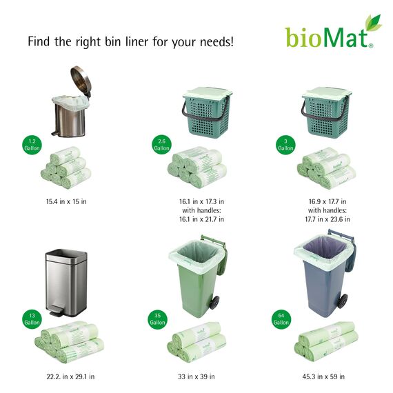 bioMat Kompostierbare 240l Biomüllbeutel, 10 Abfallsäcke für Biotonne, Restmülltonne, Made in Germany, Premium-Qualität, Klimaneutral