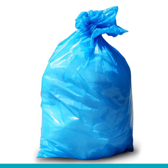 Inoverse 100 Stück(10 Rollen) Müllsäcke 240 Liter, Reißfest Müllbeutel, Abfallsäcke, 100x125 cm Blaue Müllsack, Mülltüten aus Recycling LDPE