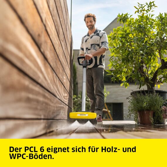 Kärcher Terrassenreiniger PCL 6, Druck: max. 10 bar, Wasserdurchfluss: max. 180 l/h, Arbeitsbreite: 300 mm, Bürstendrehzahl 600-800 U/min, für Holz und Kunststoffverbund