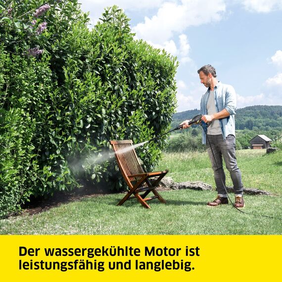Kärcher Hochdruckreiniger K 4 Compact, Druck: max. 130 bar, Durchfluss: 420 l/h, Flächenleistung: 30 m²/h, Wasserfilter, Gewicht: 11 kg, Hochdruckschlauch und -Pistole, Dreckfräser, Strahlrohr