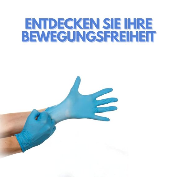HANSKA 1000 Blau Nitril-Einweghandschuhe – puderfrei – Einweg – beidhändig tragbar – unsteril – Gummibasis – Geeignet für medizinische Bereiche und Lebensmittelverarbeitung (1000, XL)