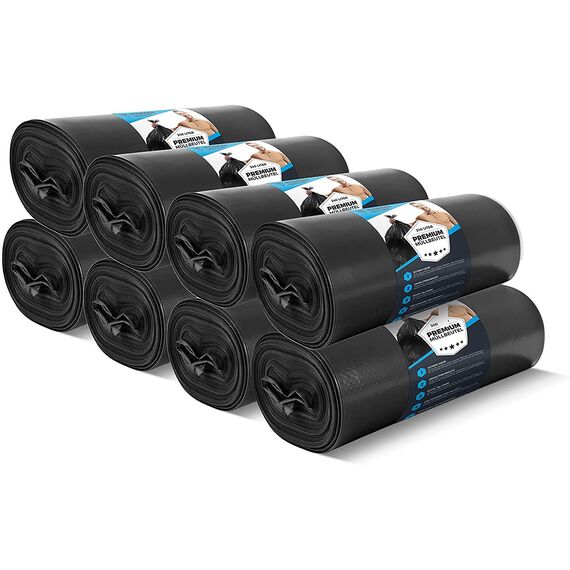 Müllsäcke Liter 70 μ Premium Schwerlast Müllsäcke XL für Industrie - Extrem reißfest - Rolle Sack schwarz Beutel für Mülltonne - Abfallsäcke (Schwarz, 240 Liter - 80 Müllbeutel)