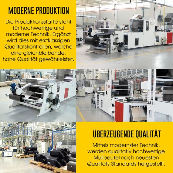 Müllsäcke 120L Schwarz - Extrem Reißfest - 10 BEUTEL - Abfall Beutel XXL - Typ 100 Extra - Müllbeutel 120 L - 70 µ - 700x1100 mm - LDPE - Großer Müllsack - 120 Liter