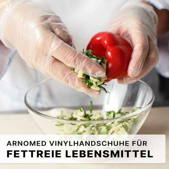 ARNOMED Einweghandschuhe M, Vinyl Handschuhe 1000 Stk (10x100 Stk), Einmalhandschuhe, Handschuhe Einweg puderfrei, Gummihandschuhe Einweg latexfrei, Einweg Handschuhe, Einmalhandschuhe in S, M, L, XL