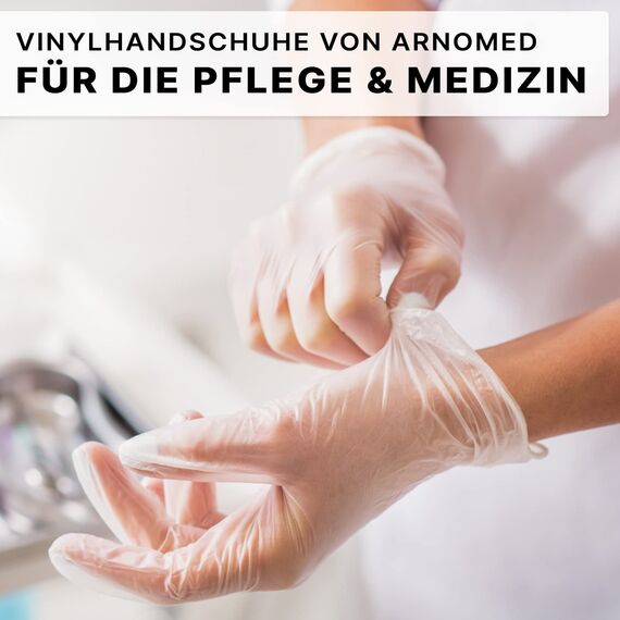 ARNOMED Einweghandschuhe S, Vinyl Handschuhe 1000 Stk (10x100 Stk), Einmalhandschuhe, Handschuhe Einweg puderfrei, Gummihandschuhe Einweg latexfrei, Einweg Handschuhe, Einmalhandschuhe in S, M, L, XL