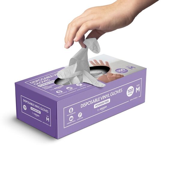 by Amazon - Einweg-Vinylhandschuhe, Größe M, 100er-Pack(Früher Marke Hevea) (Packung mit 4)
