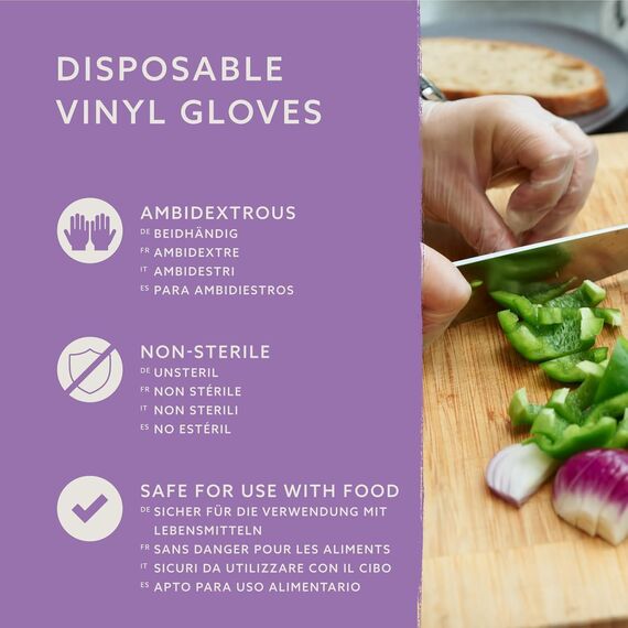 by Amazon - Einweg-Vinylhandschuhe, Größe S, 100er-Pack(Früher Marke Hevea) (Packung mit 4)