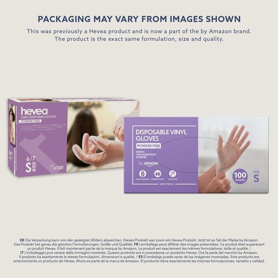 by Amazon - Einweg-Vinylhandschuhe, Größe S, 100er-Pack