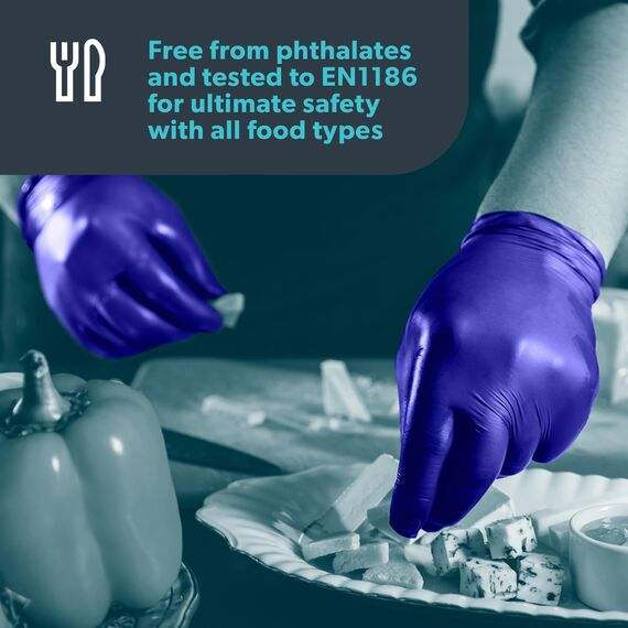 Unigloves Kobalt Pearl Nitril-Untersuchungshandschuhe - vielseitig einsetzbar, puderfreie und latexfreie Einweghandschuhe - Box mit 100 Handschuhen, Kobalt, Extra Klein (GP1011)