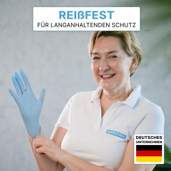 500 Stück ARNOMED Einweghandschuhe Blau, Einmalhandschuhe S, Nitril Handschuhe, Nitrilhandschuhe puderfrei, Gummi-Handschuhe Einweg, Schutzhandschuhe, Handschuhe Nitril in XS, S, M, L, XL, XXL