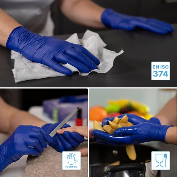1000 Stück ARNOMED Einweghandschuhe Dunkelblau, Einmalhandschuhe M, Nitril Handschuhe Einweg, Nitrilhandschuhe puderfrei, Gummihandschuhe Einweg, Schutzhandschuhe, Handschuhe Nitril in S, M, L, XL