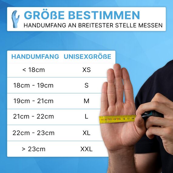 1000 Stück ARNOMED Einweghandschuhe Blau, Einmalhandschuhe L, Nitril Handschuhe, Nitrilhandschuhe puderfrei, Gummi-Handschuhe Einweg, Schutzhandschuhe, Handschuhe Nitril in XS, S, M, L, XL, XXL