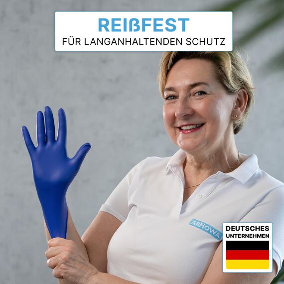 500 Stück ARNOMED Einweghandschuhe Dunkelblau, Einmalhandschuhe S, Nitril Handschuhe Einweg, Nitrilhandschuhe puderfrei, Gummihandschuhe Einweg, Schutzhandschuhe, Handschuhe Nitril in S, M, L, XL